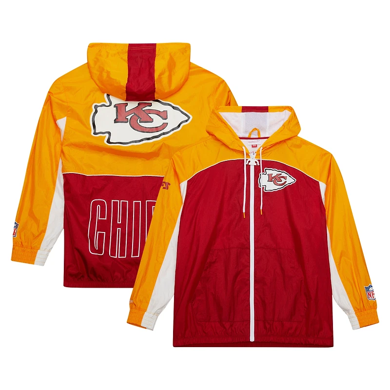 Coupe-vent zippé haut de gamme Big Shot pour homme des Kansas City Chiefs Mitchell & Ness, rouge