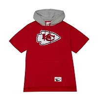 Chandail à capuchon manches courtes d'après-match des Chiefs de Kansas City Mitchell & Ness pour homme, rouge