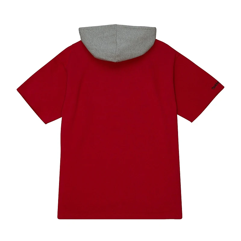 Men's Mitchell & Ness Red Kansas City Chiefs Postgame Short Sleeve Hoodie