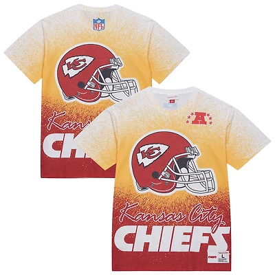T-shirt blanc à logo vintage Team Burst de Mitchell & Ness pour homme des Kansas City Chiefs