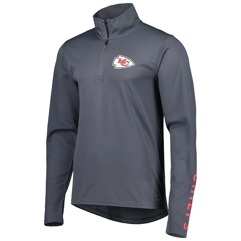 Pull à demi-zip MSX by Michael Strahan pour homme, couleur anthracite, des Kansas City Chiefs