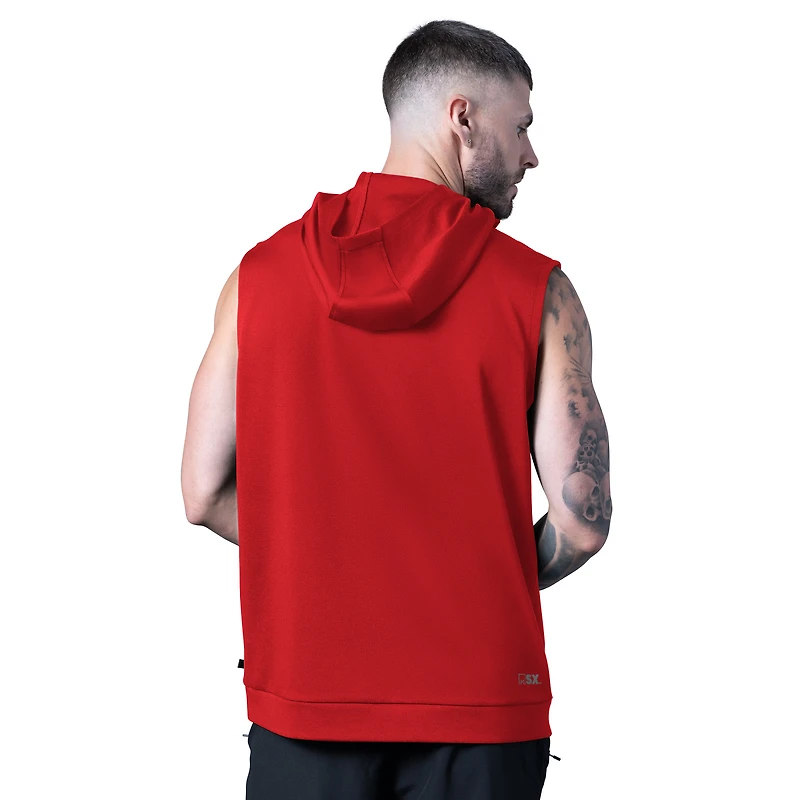 Men's MSX by Michael Strahan Red Kansas City Chiefs Tri-Blend Rebound Sleeveless Hoodie