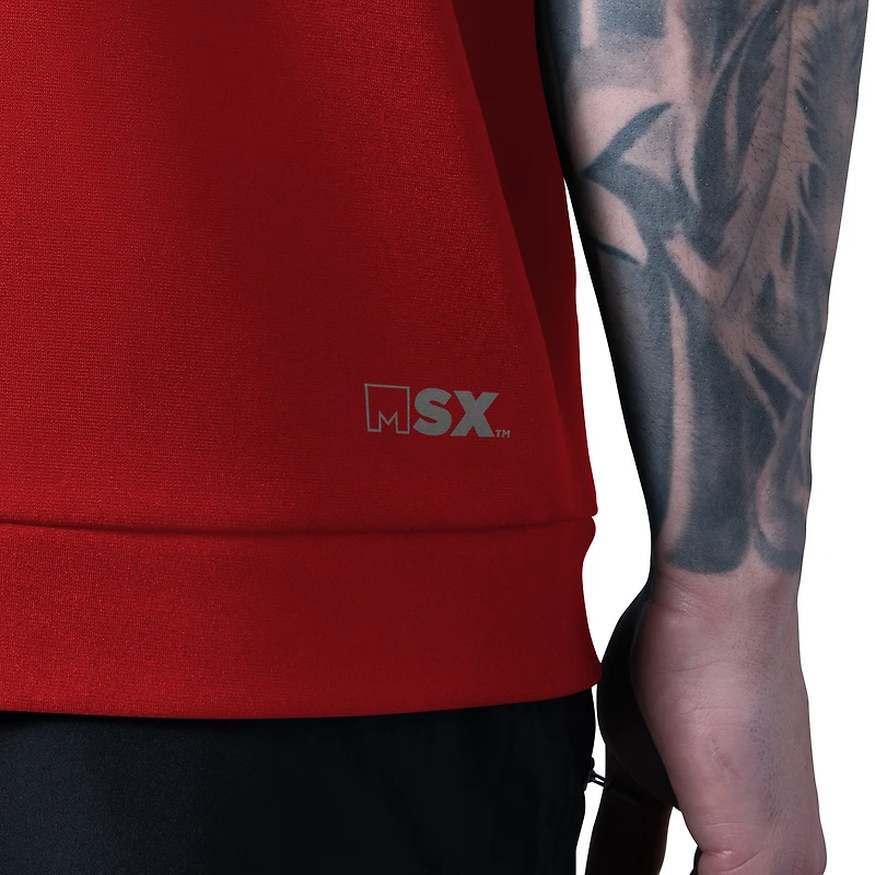 Men's MSX by Michael Strahan Red Kansas City Chiefs Tri-Blend Rebound Sleeveless Hoodie