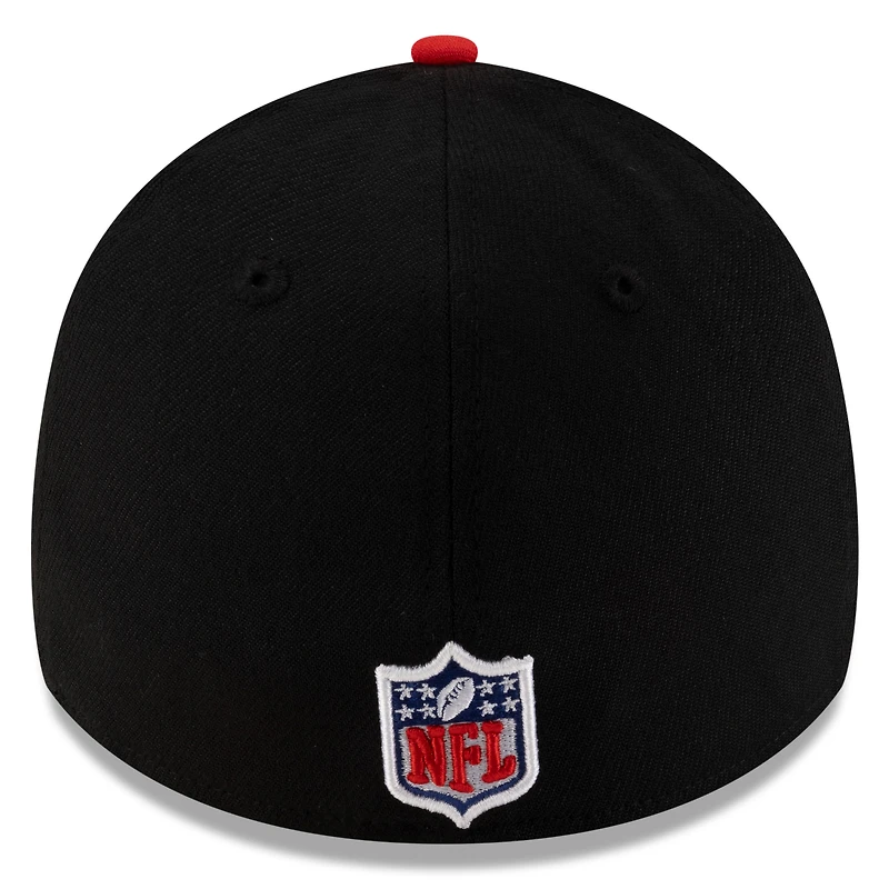Casquette New Era 39THIRTY Flex noire/rouge pour homme des Kansas City Chiefs, draft NFL 2025