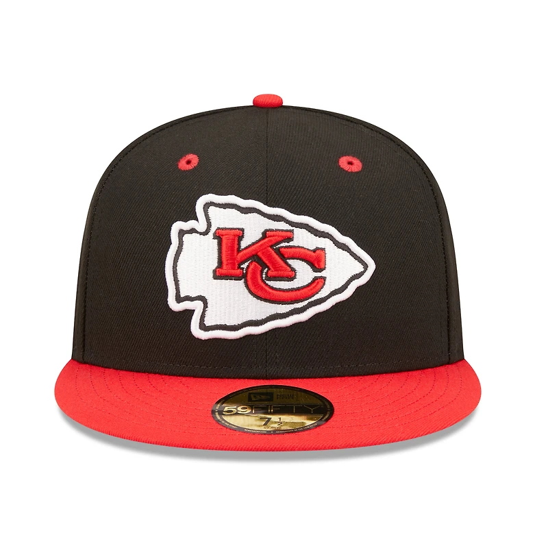 Men's New Era  Black/Red Kansas City Chiefs Flipside 2Tone 59FIFTY Fitted Hat