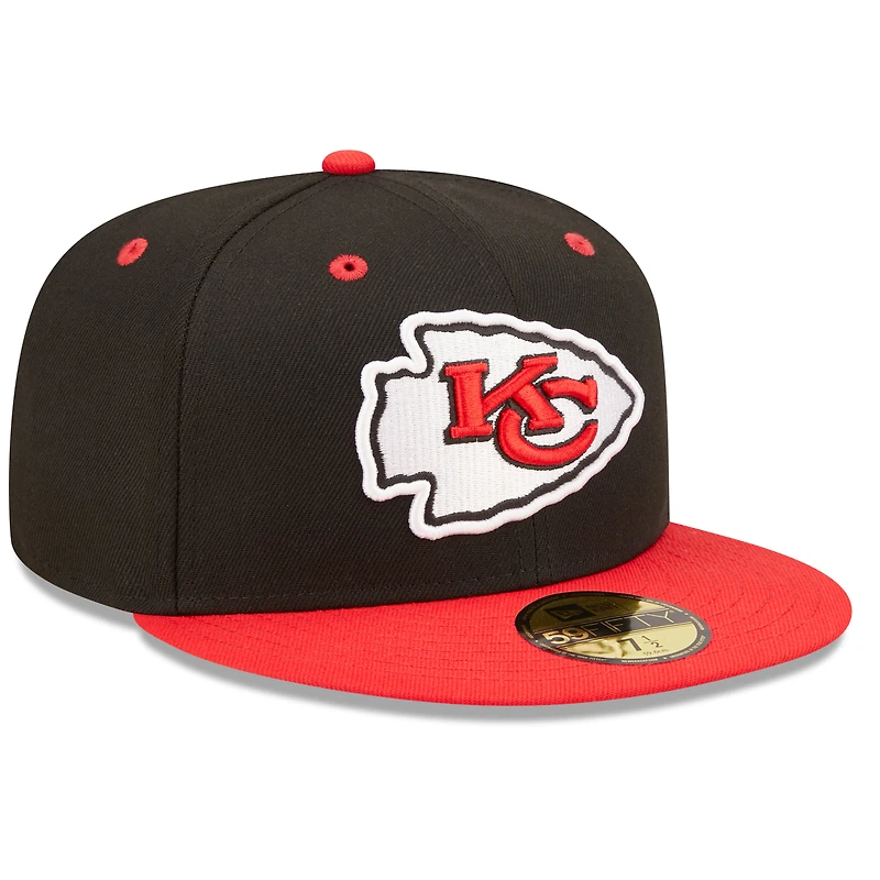 Men's New Era  Black/Red Kansas City Chiefs Flipside 2Tone 59FIFTY Fitted Hat