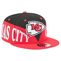 Men's New Era  Black/Red Kansas City Chiefs Split 9FIFTY Snapback Hat