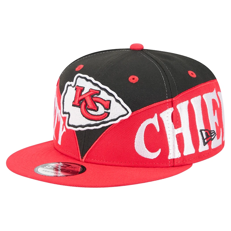Men's New Era  Black/Red Kansas City Chiefs Split 9FIFTY Snapback Hat