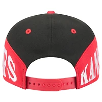 Men's New Era  Black/Red Kansas City Chiefs Split 9FIFTY Snapback Hat