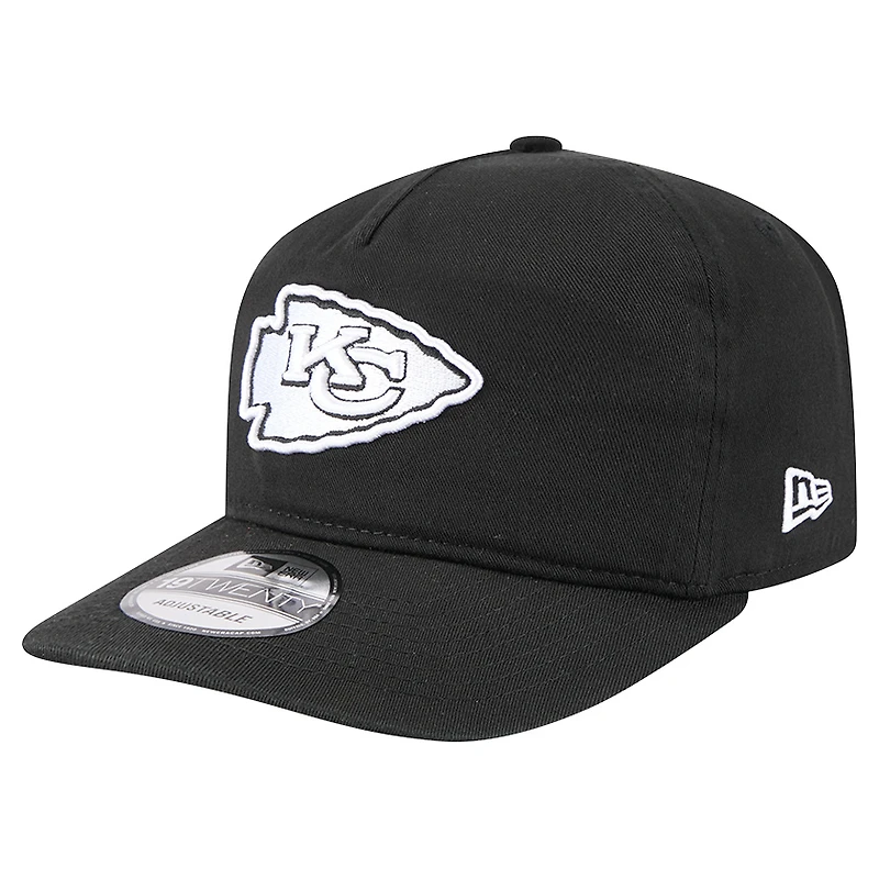 Casquette ajustable New Era 19TWENTY noire/blanche pour homme des Kansas City Chiefs
