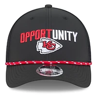 Casquette ajustable New Era noire Kansas City Chiefs 2025 Inspire Change 9FORTY M-Crown pour homme
