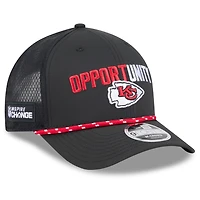 Casquette ajustable New Era noire Kansas City Chiefs 2025 Inspire Change 9FORTY M-Crown pour homme