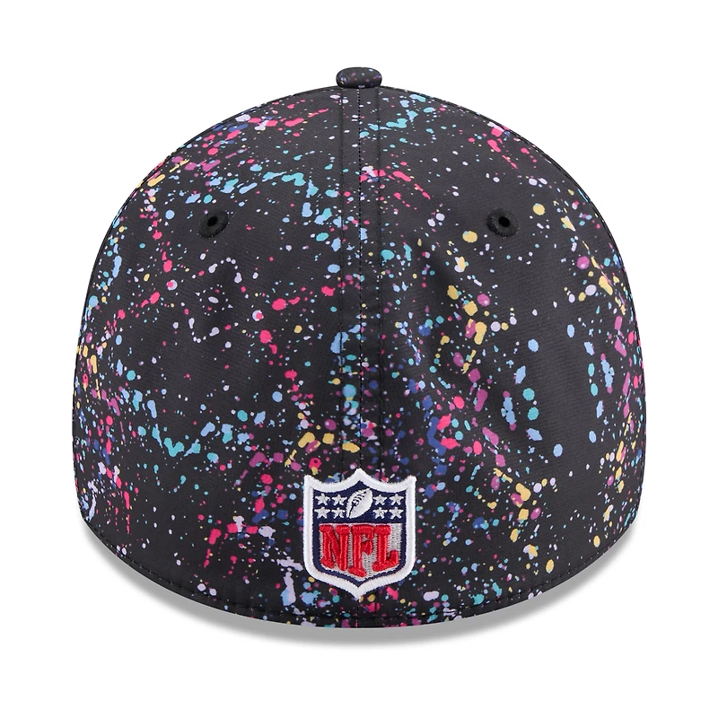 Casquette New Era noire 39THIRTY Flex des Kansas City Chiefs 2025 NFL Crucial Catch pour homme