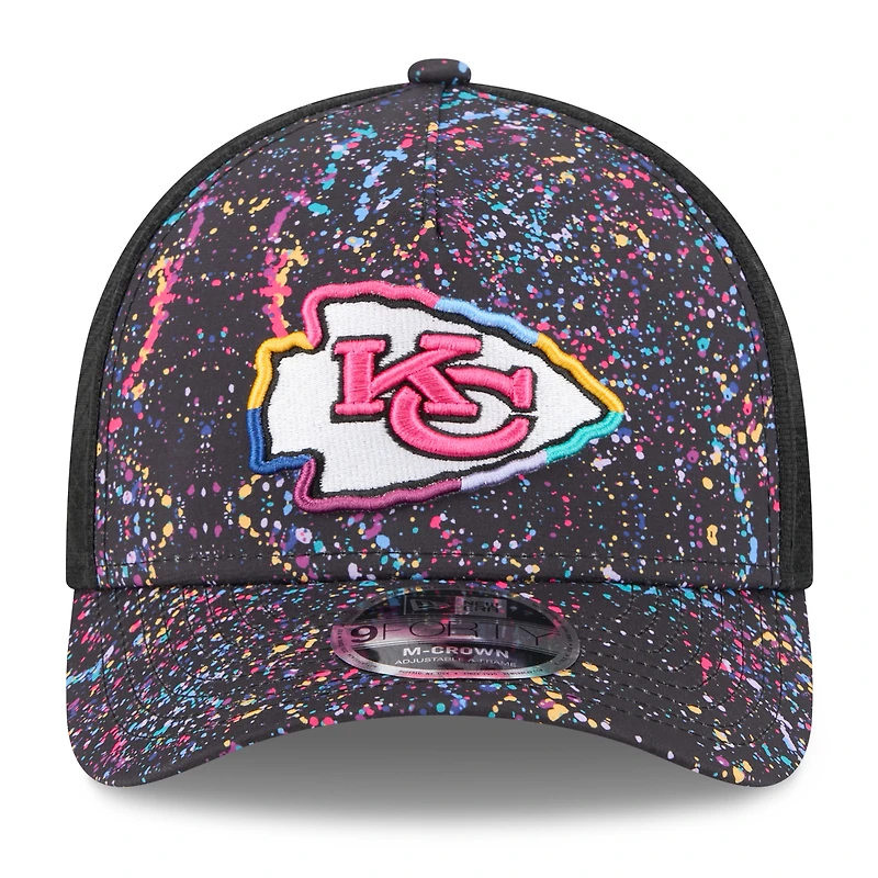 Men's New Era Black Kansas City Chiefs 2025 NFL Crucial Catch 9FORTY Adjustable Hat