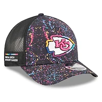 Men's New Era Black Kansas City Chiefs 2025 NFL Crucial Catch 9FORTY Adjustable Hat