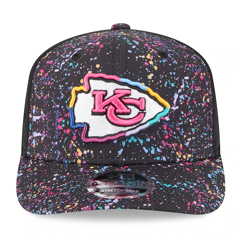 Men's New Era Black Kansas City Chiefs 2025 NFL Crucial Catch 9SEVENTY Adjustable Hat