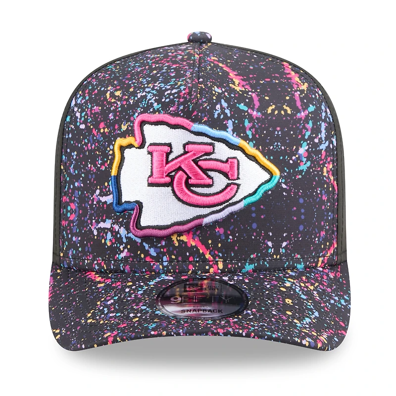 Casquette snapback 9FIFTY noire New Era Kansas City Chiefs 2025 NFL Crucial Catch pour homme