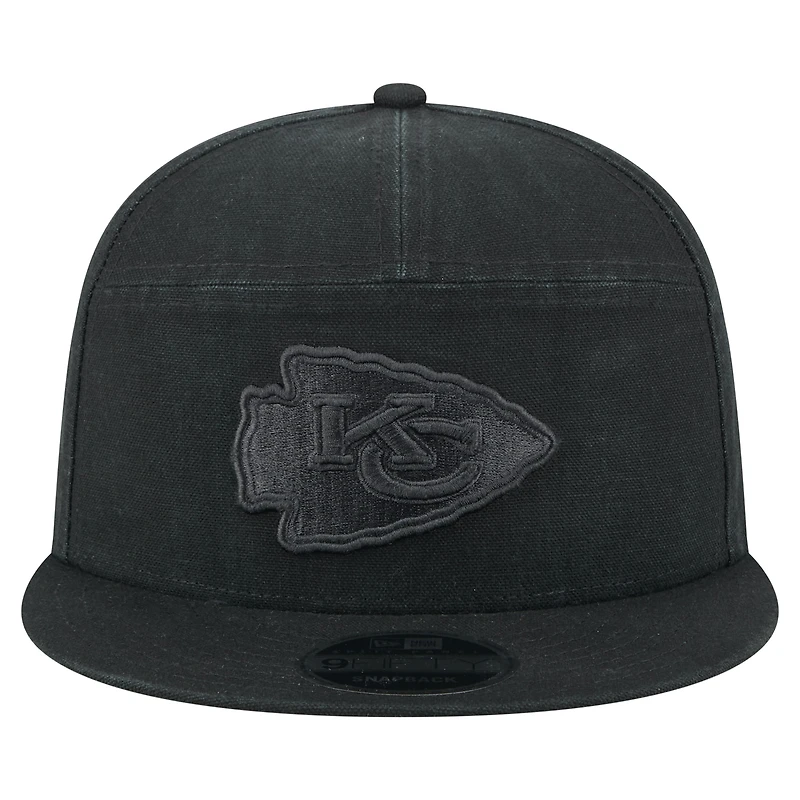 Casquette à visière rabattable 9FIFTY Adventure en toile noire Kansas City Chiefs New Era pour homme