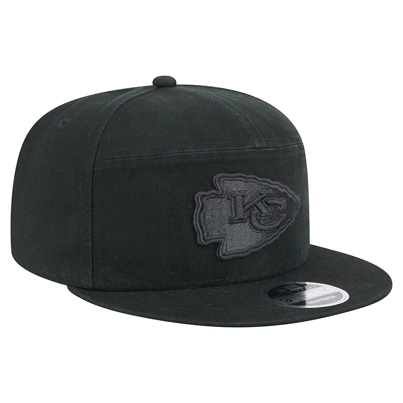 Casquette à visière rabattable 9FIFTY Adventure en toile noire Kansas City Chiefs New Era pour homme