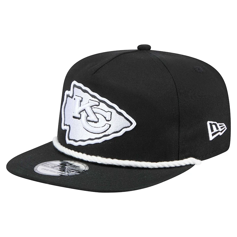 Casquette de golf à visière snapback Kansas City Chiefs B-Dub noire New Era pour homme