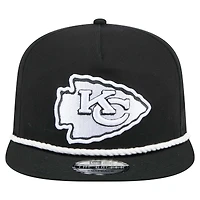 Men's New Era Black Kansas City Chiefs B-Dub Golfer Snapback Hat