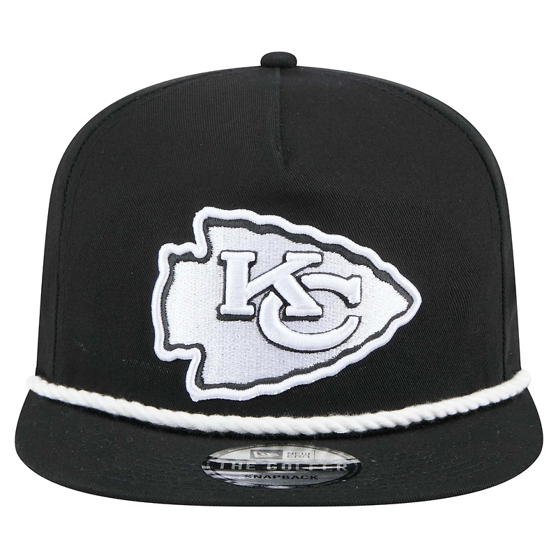 Casquette de golf à visière snapback Kansas City Chiefs B-Dub noire New Era pour homme