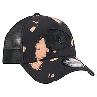 Men's New Era Black Kansas City Chiefs Bleached 9FORTY A-Frame Adjustable Hat