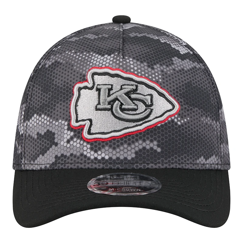 Men's New Era Black Kansas City Chiefs Camo A-Frame 39THIRTY Flex Hat
