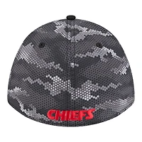 Men's New Era  Black Kansas City Chiefs Camo A-Frame 39THIRTY Flex Hat