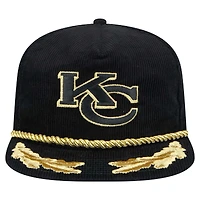Men's New Era Black Kansas City Chiefs City Originals Corduroy Skipper Golfer Snapback Hat