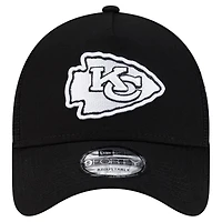 Men's New Era Black Kansas City Chiefs City Script 9FORTY A-Frame Adjustable Hat