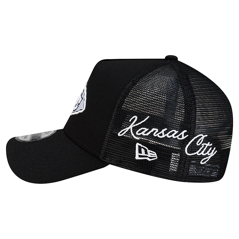 Casquette ajustable New Era noire Kansas City Chiefs 9FORTY à monture A pour homme