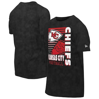 T-shirt oversize délavé enzymatique noir New Era des Kansas City Chiefs pour homme