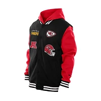 Men's New Era Black Kansas City Chiefs Full-Snap Fleece Hoodie Jacket