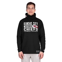 Men's New Era Black Kansas City Chiefs Functional Fandom Balaclava Helmet Stripe Tri-Blend Hoodie
