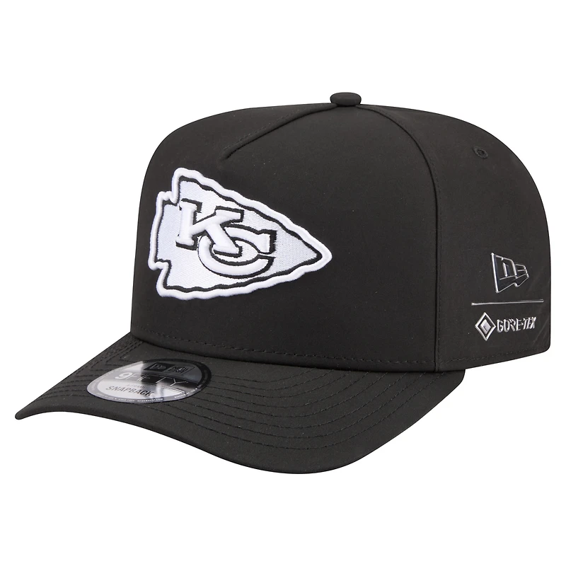 Casquette ajustable New Era 9FIFTY noire Kansas City Chiefs Gore-Tex A-Frame pour homme