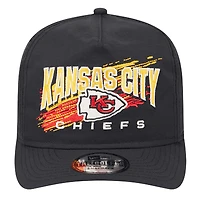 Casquette ajustable de golf à injection noire Kansas City Chiefs New Era pour homme