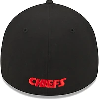 Casquette Flex 39THIRTY Main des Chiefs de Kansas City New Era pour homme, noire
