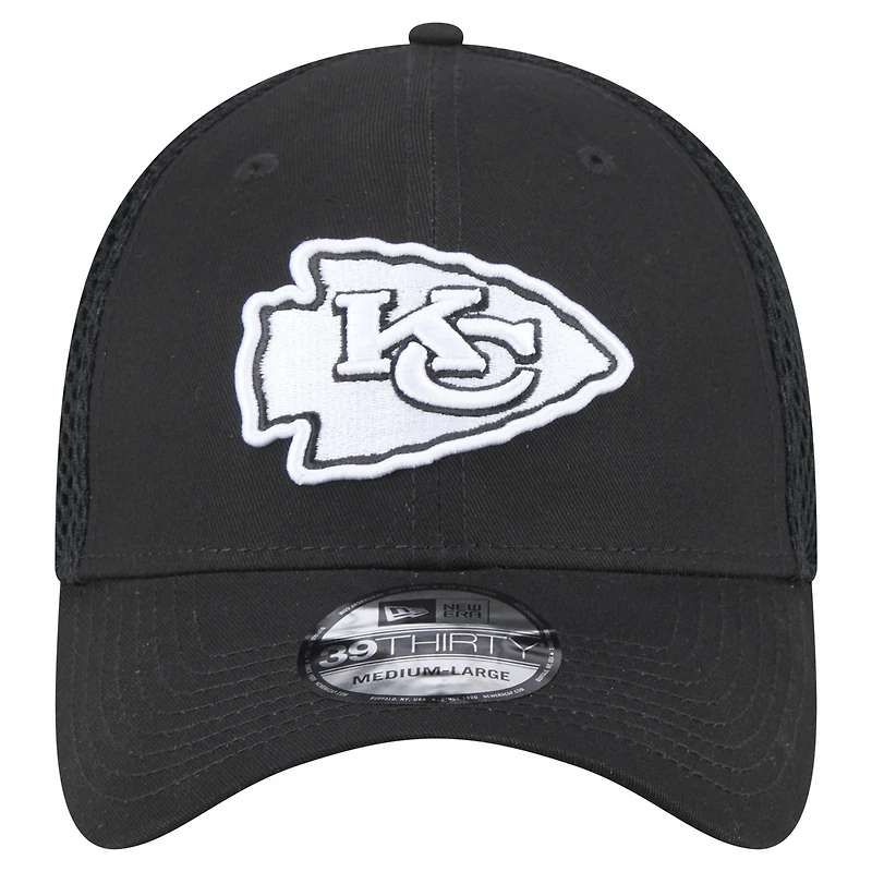 Casquette Main Neo 39THIRTY Flex noire New Era Kansas City Chiefs pour homme