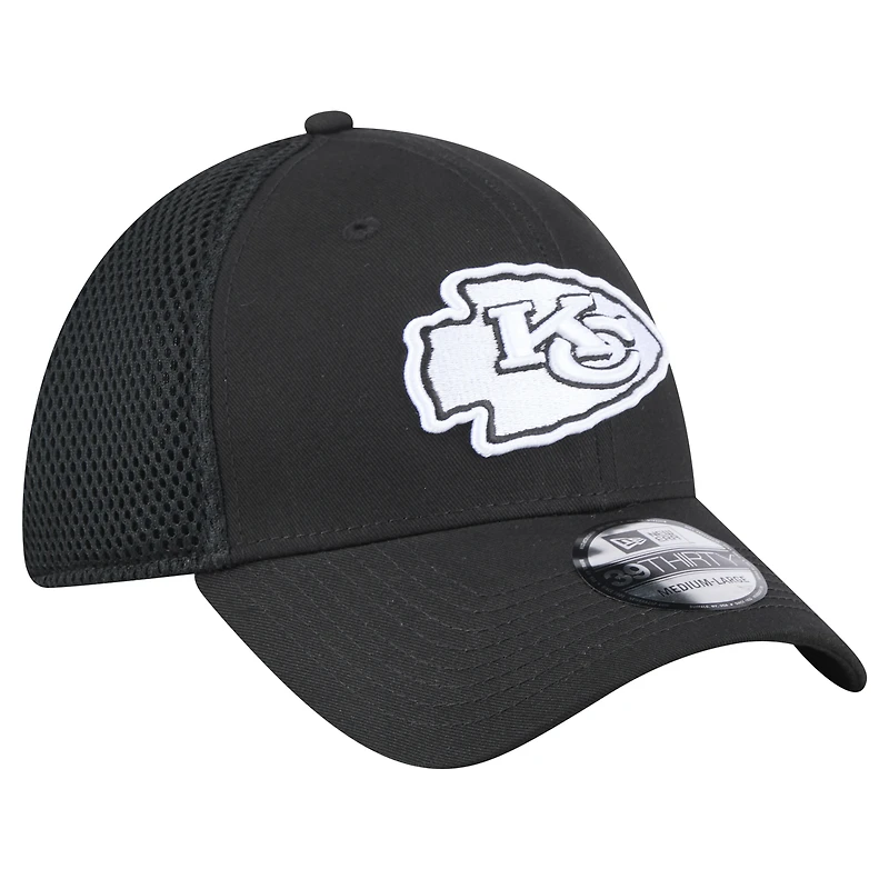 Casquette Main Neo 39THIRTY Flex noire New Era Kansas City Chiefs pour homme