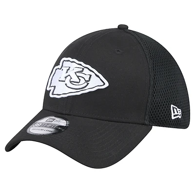 Casquette Main Neo 39THIRTY Flex noire New Era Kansas City Chiefs pour homme
