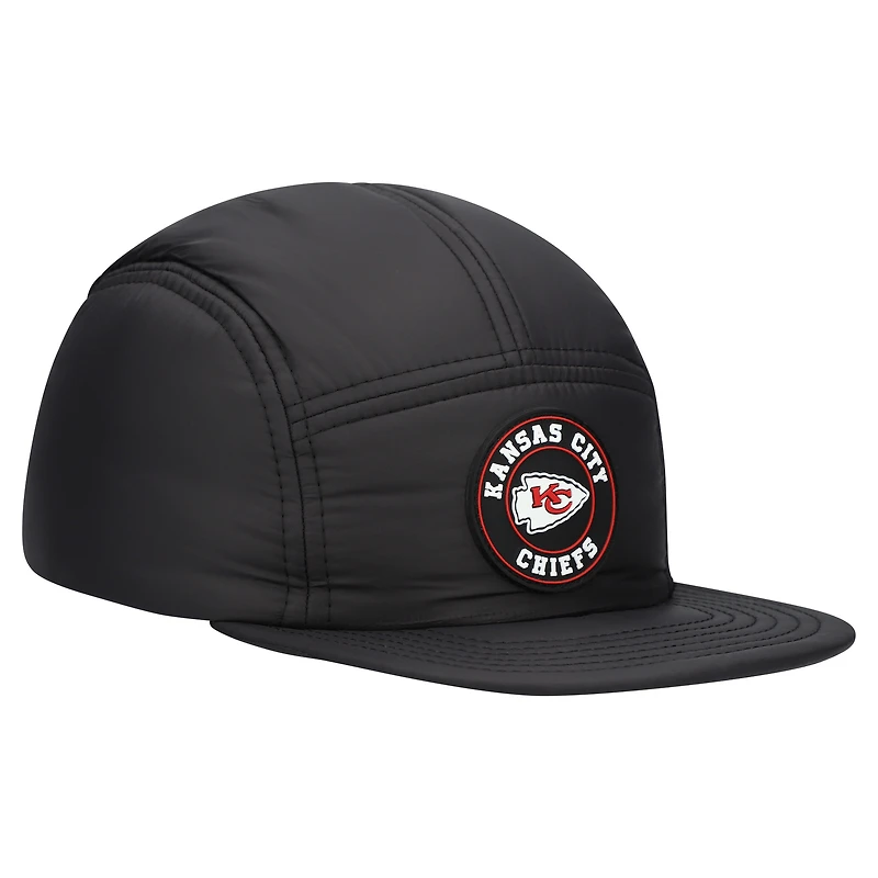 Casquette ajustable matelassée noire New Era Kansas City Chiefs pour homme