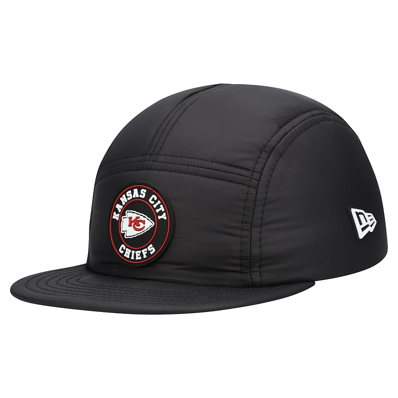 Casquette ajustable matelassée noire New Era Kansas City Chiefs pour homme