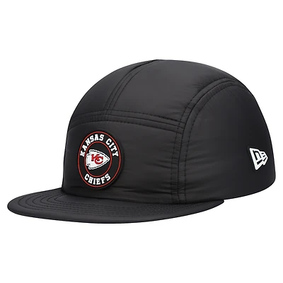 Casquette ajustable matelassée noire New Era Kansas City Chiefs pour homme