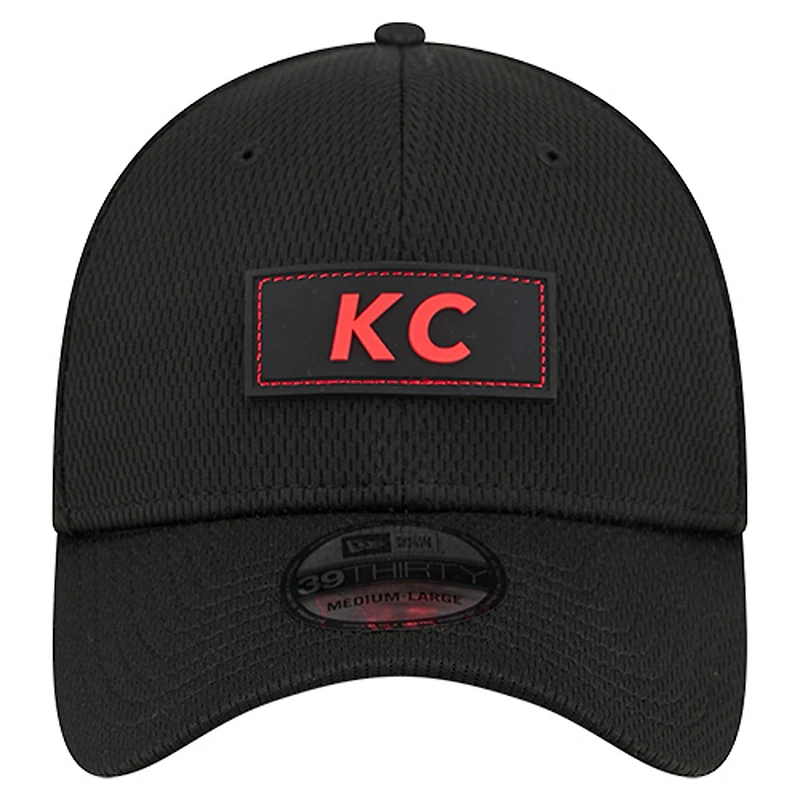 Casquette 39THIRTY Flex noire New Era pour homme des Kansas City Chiefs