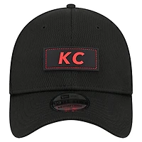 Casquette 39THIRTY Flex noire New Era pour homme des Kansas City Chiefs