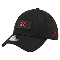 Casquette 39THIRTY Flex noire New Era pour homme des Kansas City Chiefs