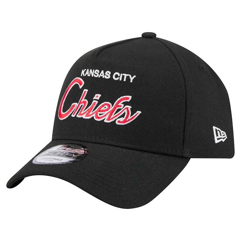 Men's New Era Black Kansas City Chiefs Smith 9FORTY Adjustable hat