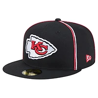 Casquette ajustée Soutache 59FIFTY noire New Era pour homme des Kansas City Chiefs