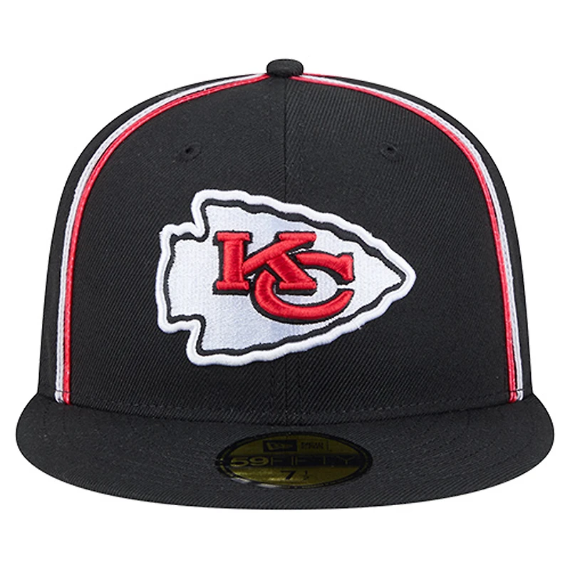 Men's New Era Black Kansas City Chiefs Soutache 59FIFTY Fitted Hat
